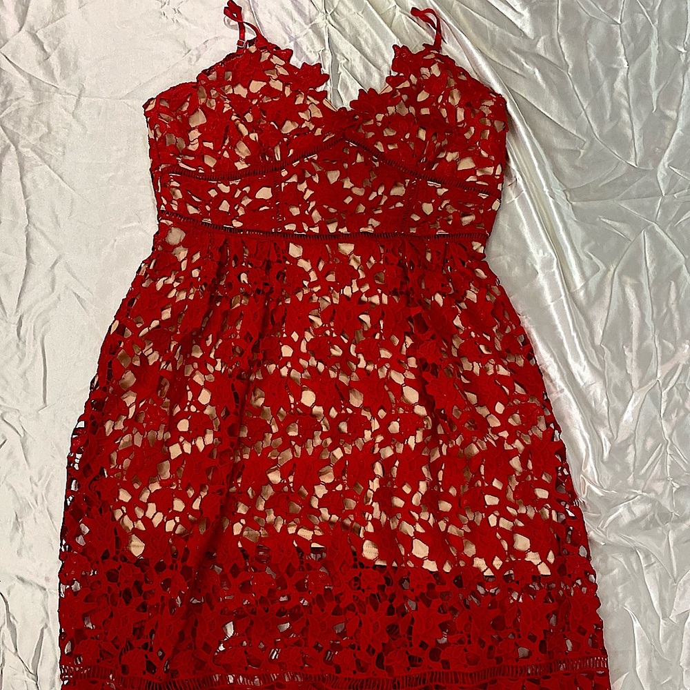 Blood red lace dress